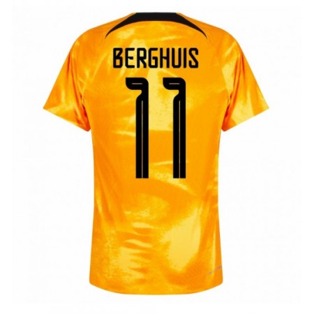 Virallinen pelipaita Alankomaat Steven Berghuis 11 Koti World Cup 2022 Lyhythihainen - Miesten